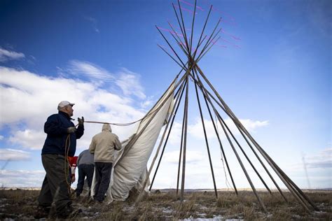 Teepees erected on Rims to honor those who have died as well as provide beacon of hope