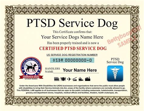 Service Animal Certificate Template | Williamson Ga Pertaining To ...