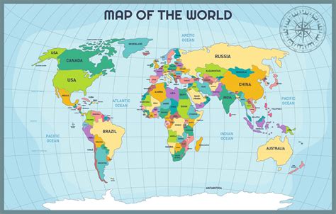 World Map Showing Countries - 10 Free PDF Printables | Printablee