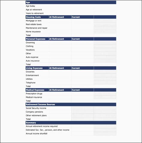 9 Make Free Retirement Financial Planner In Excel - SampleTemplatess - SampleTemplatess