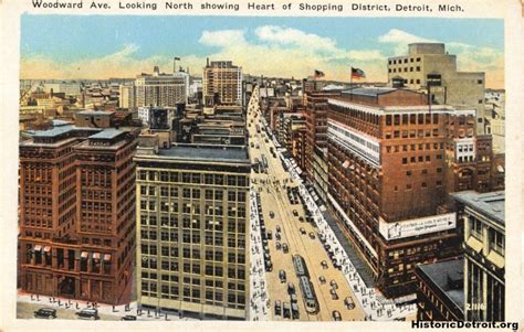 Woodward Avenue looking north from State Street | Postcards — Historic ...