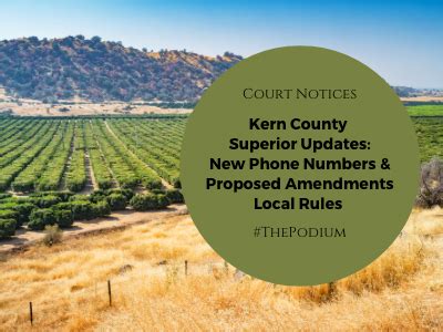 Kern County Superior Updates: New Court Phone Numbers & Proposed ...