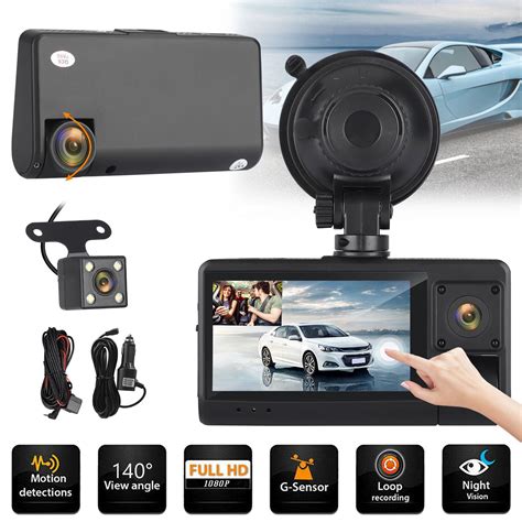 1080P Dual Dash Cam with Inside Cabin Camera, Front, Inside, Rear Cars ...