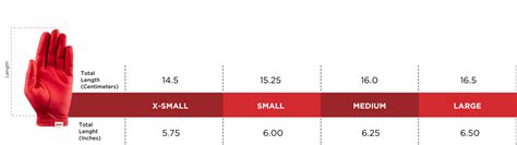 Golf Glove Sizing Chart | Red Rooster Golf