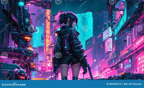 The Neon-lit Streets of a Cyberpunk Anime Night City with this ...