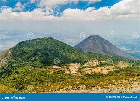 Cerro Verde Volcano Left , Izalco Volcano Right , El Salvad Stock Photo ...