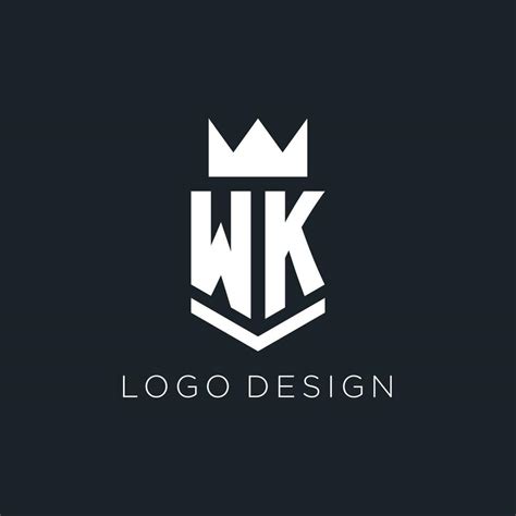 WK logo with shield and crown, initial monogram logo design 23564694 Vector Art at Vecteezy