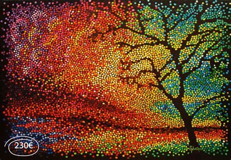 Peinture de paysages en art de pointillisme