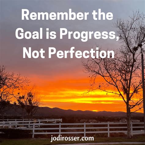 Remember the Goal is Progress, Not Perfection. - Jodi Snowdon