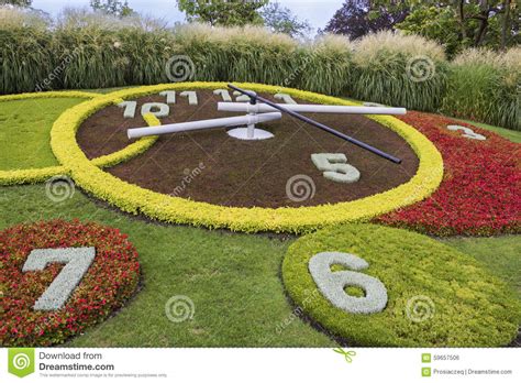 The Flower Clock in Geneva, Switzerland Stock Photo - Image of street, flowers: 59657506