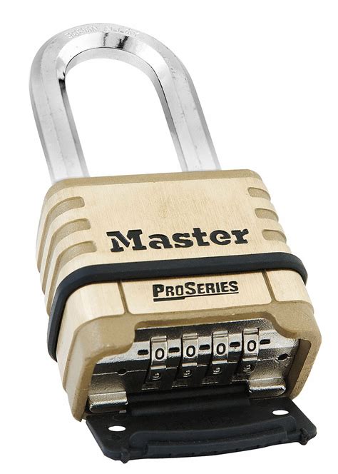 MASTER LOCK Combination Padlock, Resettable, Bottom Dial Location, Horizontal Shackle Clearance ...