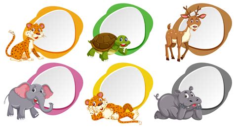 A set of blank banner with animals 607512 Vector Art at Vecteezy