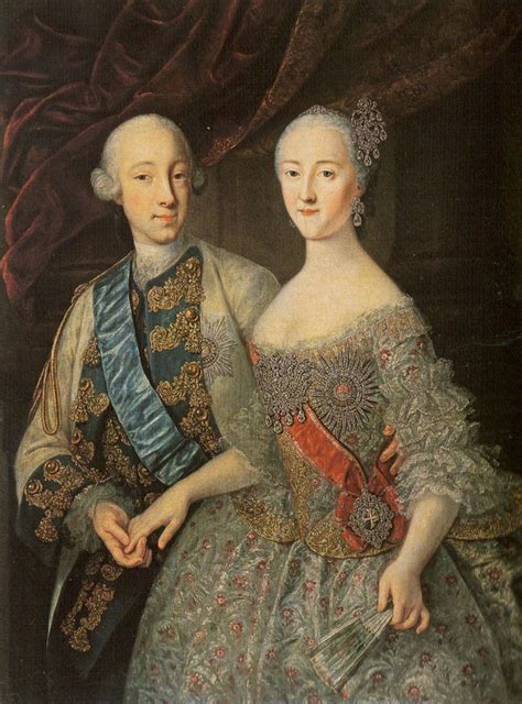 Here are Peter III and Catherine the Great once again, this time portrayed by Georg Christoph ...