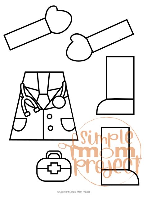 Doctor Paper Bag Puppet Craft Template - Simple Mom Project Store