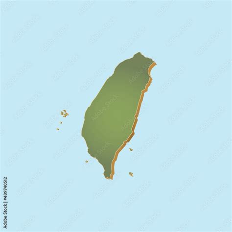 Taiwan map. Republic of China national borders. Taiwanese nation. Stock ...