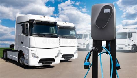 Electric Truck with Charging Station Stock Image - Image of mobility, sustainable: 263818019