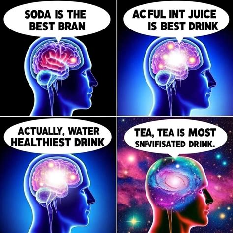 Galaxy brain meme about beverages : r/weirddalle