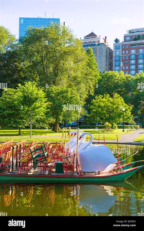 Boston Common public garden Swan boats in Massachusetts USA Stock Photo ...