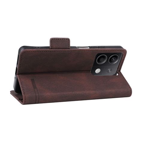 For Xiaomi Redmi Note 13 5G Magnetic Clasp Leather Phone Case (Brown ...