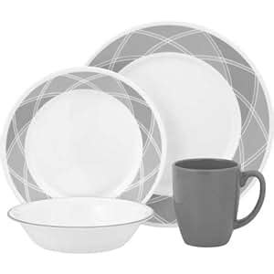 Amazon.com | Corelle Vive 16-Piece Stoneware Mug, Savvy Shades Grey: Dinnerware Sets: Coffee ...