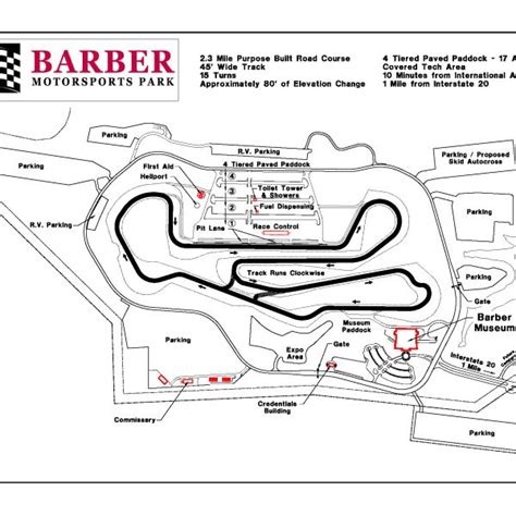 Park & Track Map | Barber Vintage Motorsports Museum