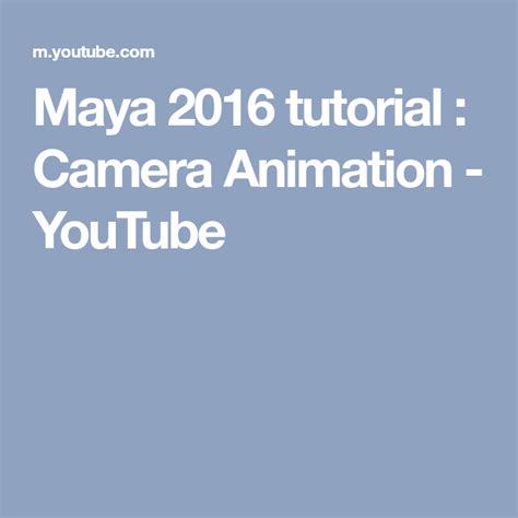 Maya 2016 tutorial : Camera Animation - YouTube | Tutorial, Animation, Camera