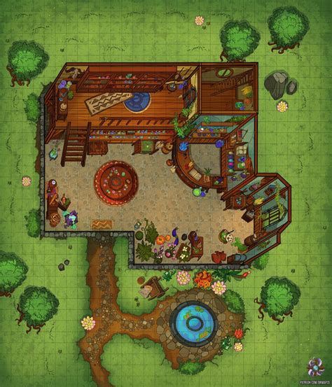 Potion Shop Battle Map 30x35 : r/Roll20