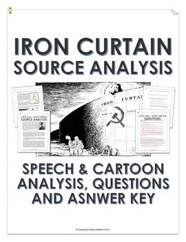 Cold War - Iron Curtain (Speech and Cartoon Analysis with Teacher Key)