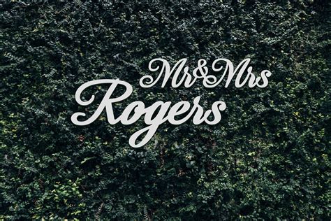 Mr and Mrs Surname Sign Laser Cut Words Wedding Signage | Etsy