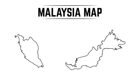 Outline Simple Map of Malaysia 3087853 Vector Art at Vecteezy