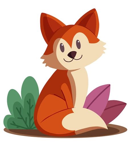 Premium Vector | Vector flat illustration fall fox cartoon character