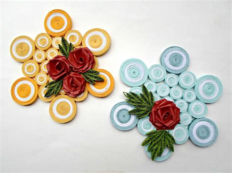 paper quilling rose wall art ~ arts and crafts ideas project