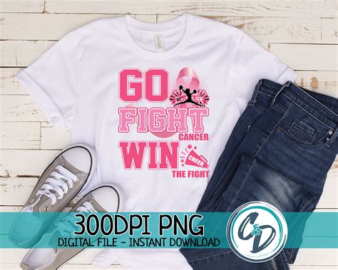 Go Fight Win Cheer Png Cheer Pink Month Png Cheerleading | Etsy