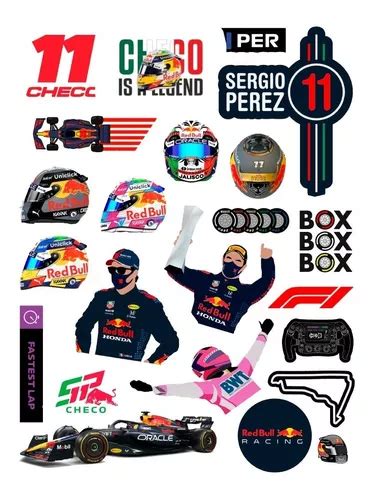 Stickers Calcomanias Sergio Checo Perez Redbull F1 Vinil | Meses sin interés