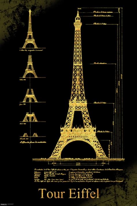 Eiffel Tower Design Poster (24 x 36) - Walmart.com