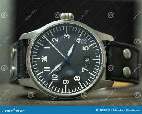 Stowa Flieger Watch with Leather Strap Editorial Photography - Image of ...