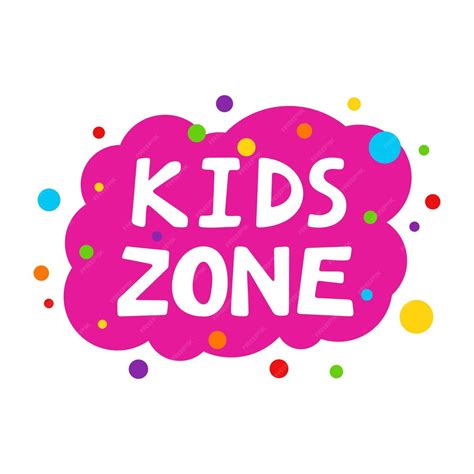 Premium Vector | Cartoon colorful logo kids zone isolated on white ...