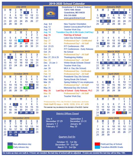 Grandview Elementary School Calendar 2023 - Schoolcalendars.net