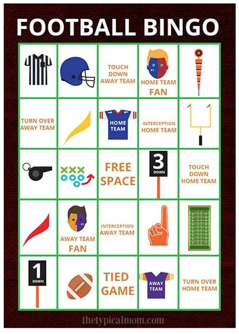 Super Bowl Bingo Cards Printable