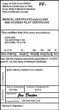 Student Pilot and FAA Medical Certificates : Flight Training Central