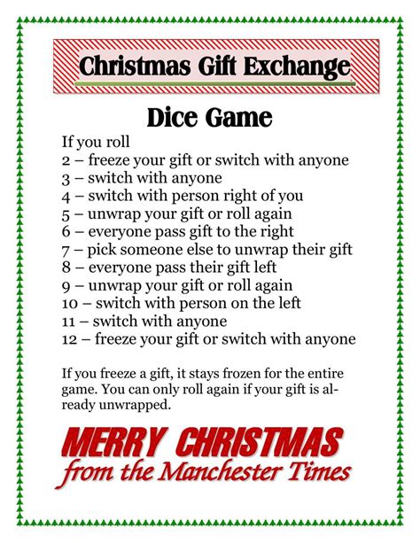 Printable Christmas Gift Exchange Games