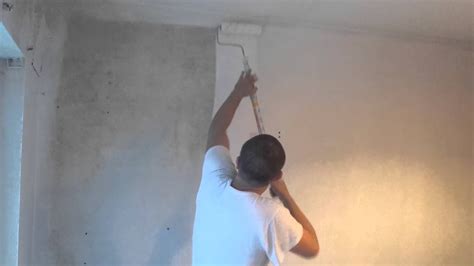 How to paint new plaster with a roller - YouTube