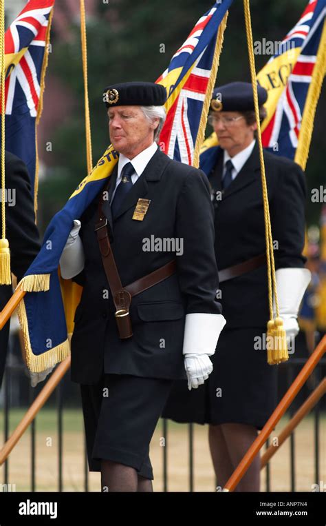 Royal, British, legion, standard, bearers, flag, remembrance, Sunday ...