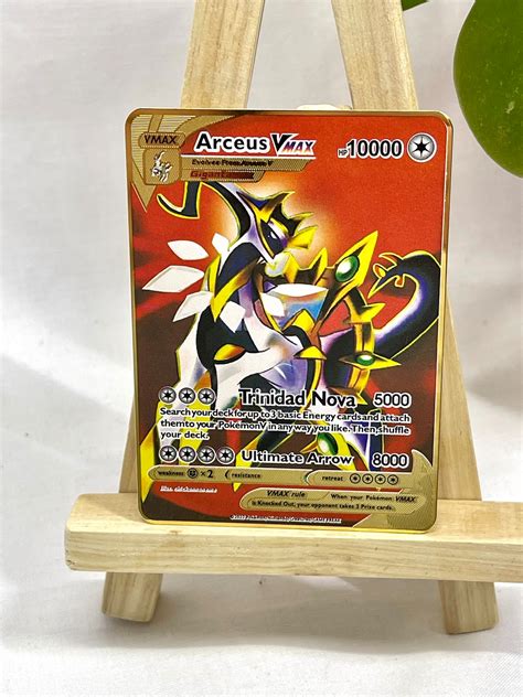 Arceus VMAX Gold Metal Pokémon Card Arceus Tribute Card - Etsy