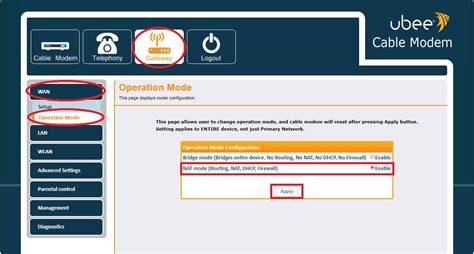 Setting the Ubee wireless modem to Bridge/Router mode | Help Centre | Melita Malta