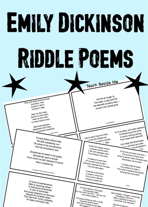 Emily Dickinson Riddle Poems - Teach Beside Me