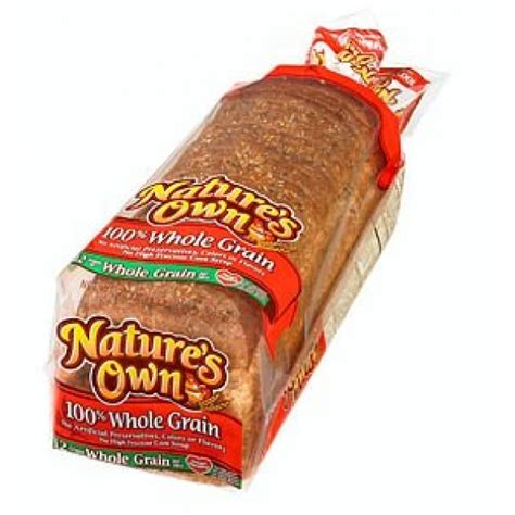 NATURES OWN WHOLE GRAIN BREAD 100% PER LOAF 20 OZ