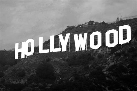 Hollywoodland Sign Black And White