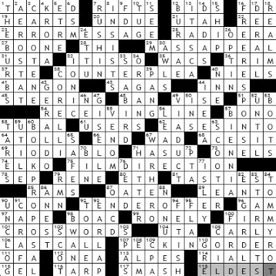 0816-09 New York Times Crossword Answers 16 Aug 09 - NYXCrossword.com