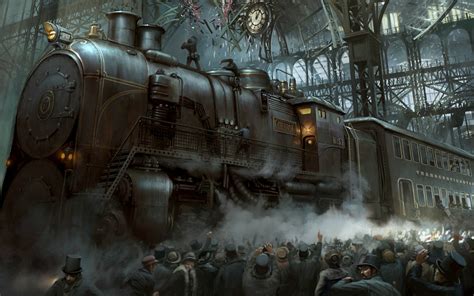 Train Station [1920X1200] : steampunk_wallpapers